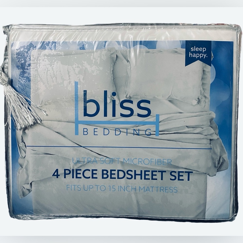 Bliss Bedding 4 Piece Queen Bedsheet Set Ultra Soft Microfiber Polyester New